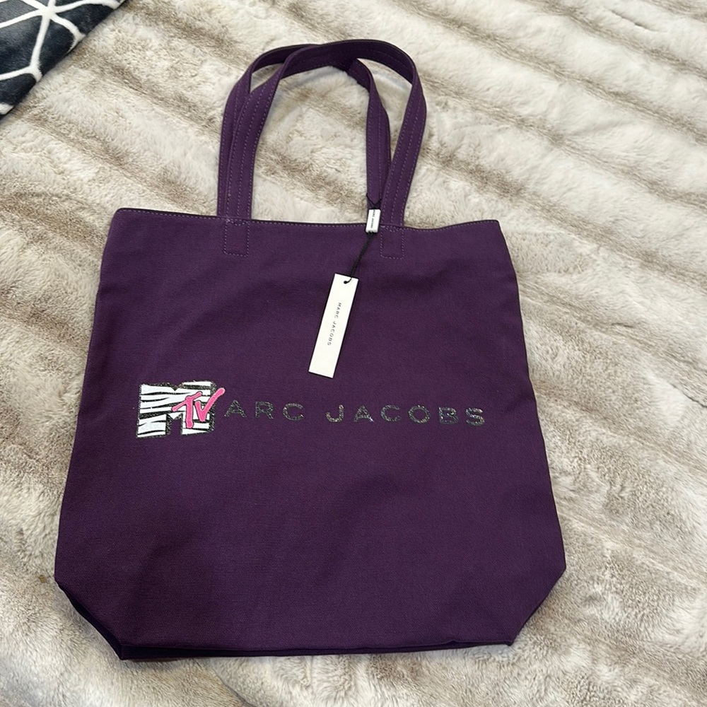 Marc Jacobs purple MTV canvas tote bag